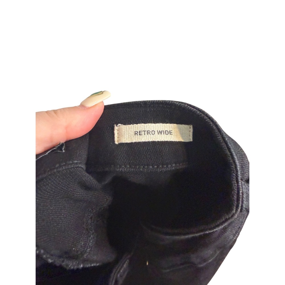 Judy Blue Retro Wide Leg High Rise Seamed Black Denim Jeans 11/30 Cut Hem - Picture 8 of 13